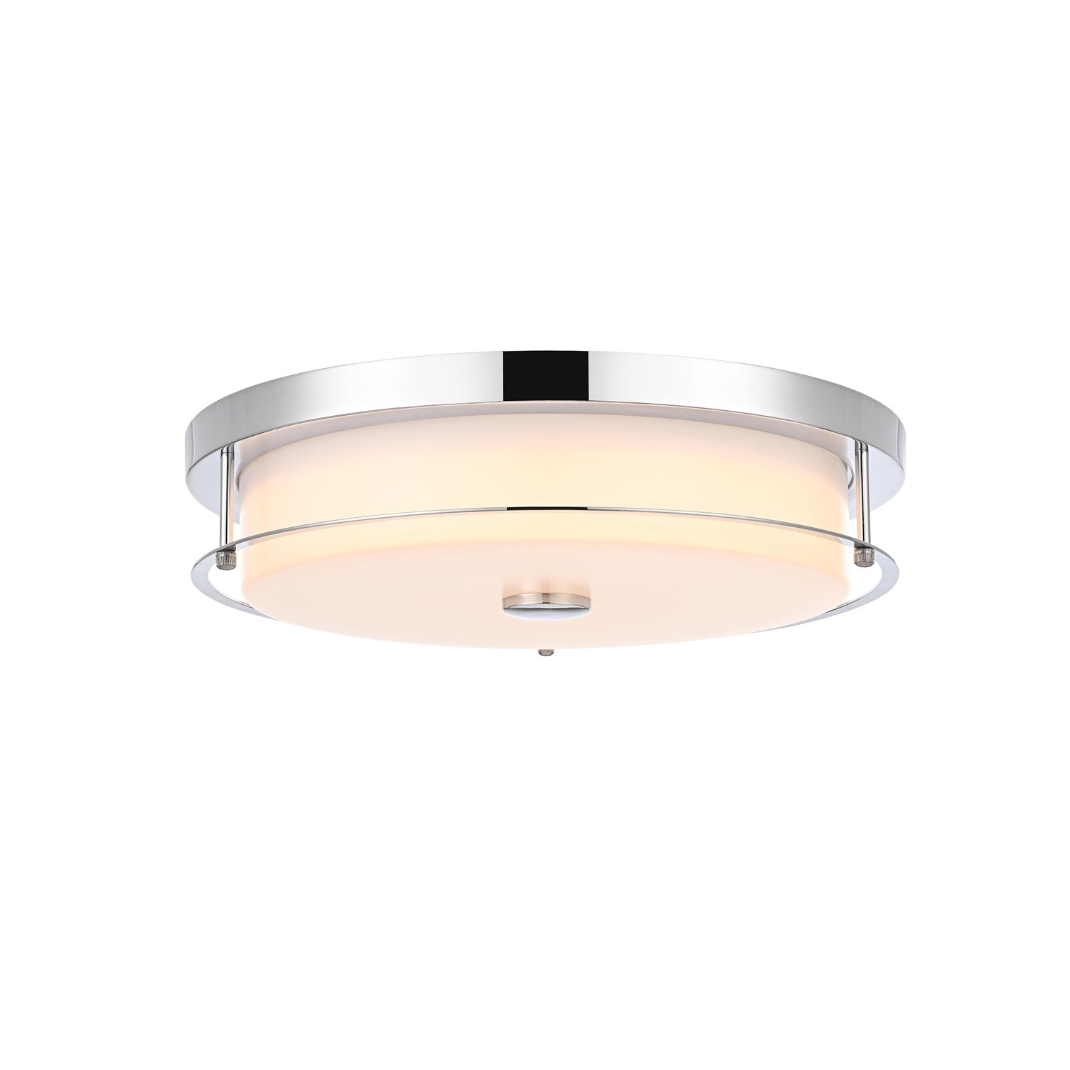16 Inch Led Flush Mount In Chrome by Living District