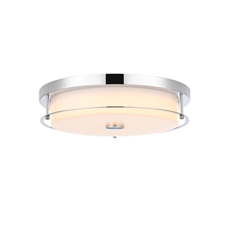 16 Inch Led Flush Mount In Chrome by Living District