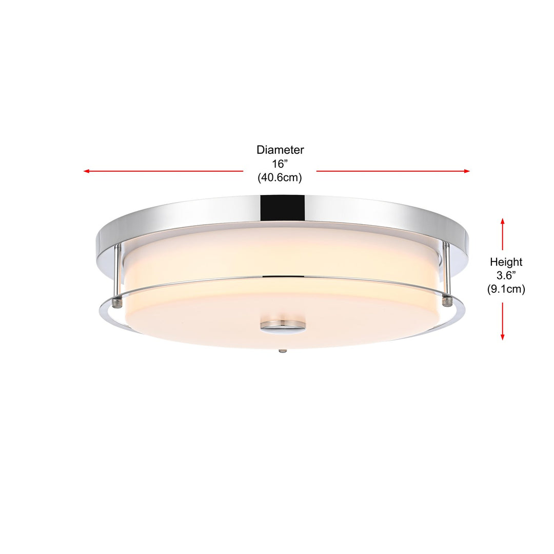 16 Inch Led Flush Mount In Chrome