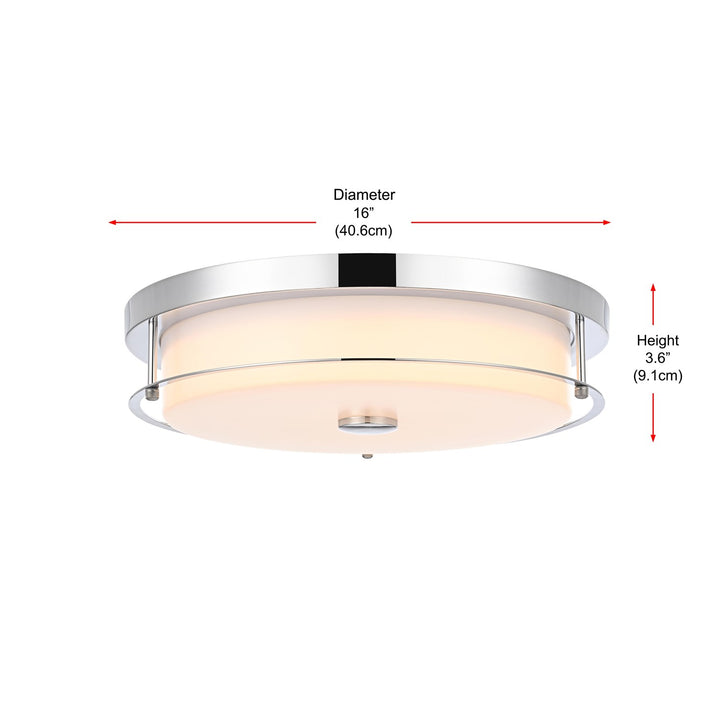 16 Inch Led Flush Mount In Chrome