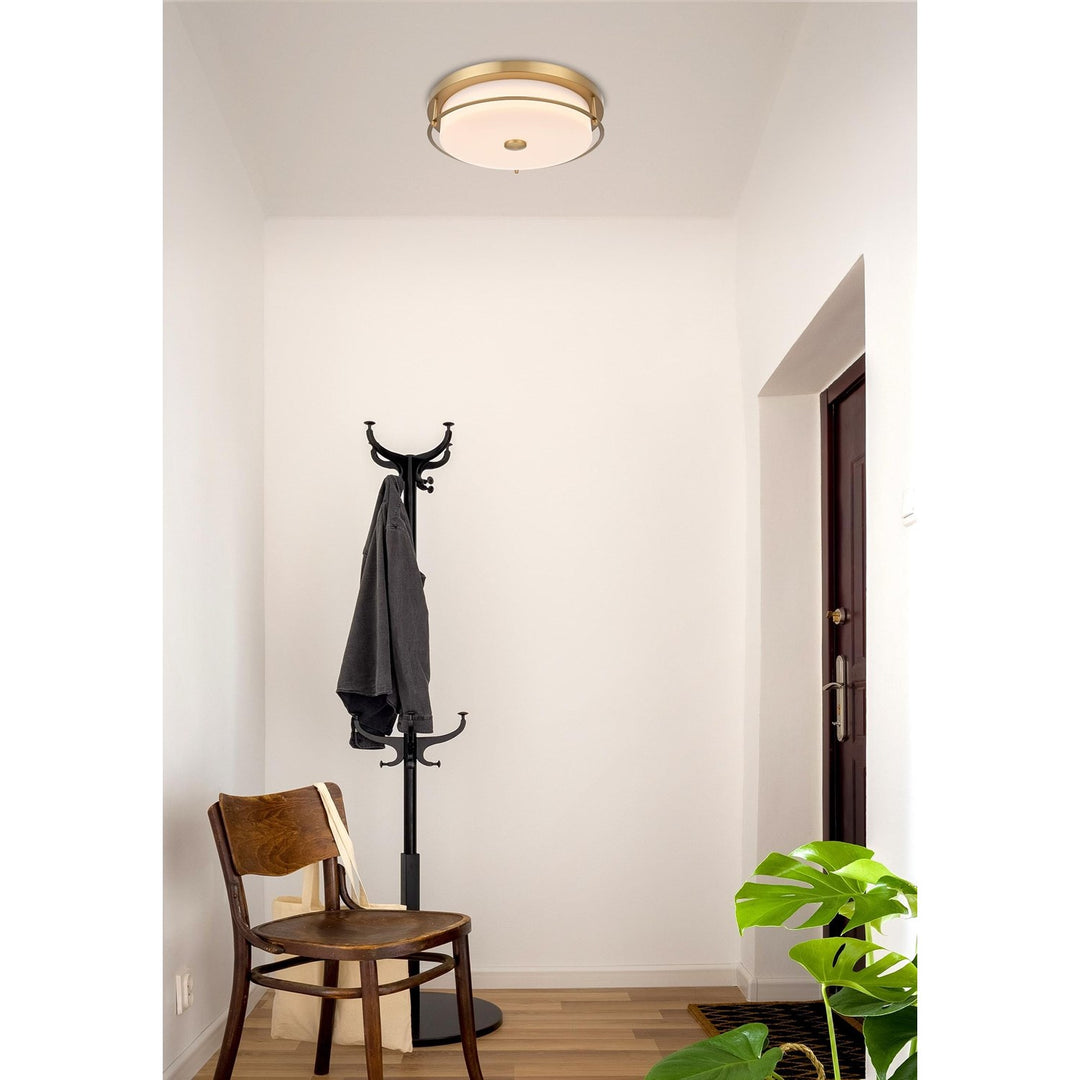 16 Inch Led Flush Mount In Satin Gold