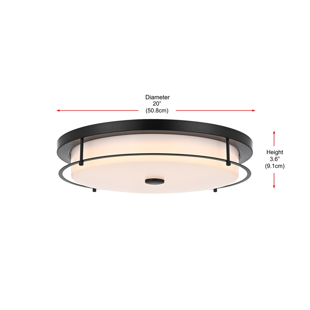 20 Inch Led Flush Mount In Black
