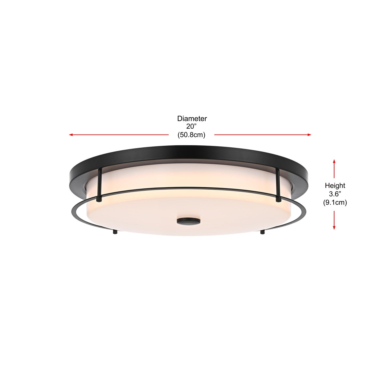 20 Inch Led Flush Mount In Black