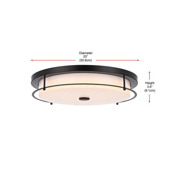 20 Inch Led Flush Mount In Black