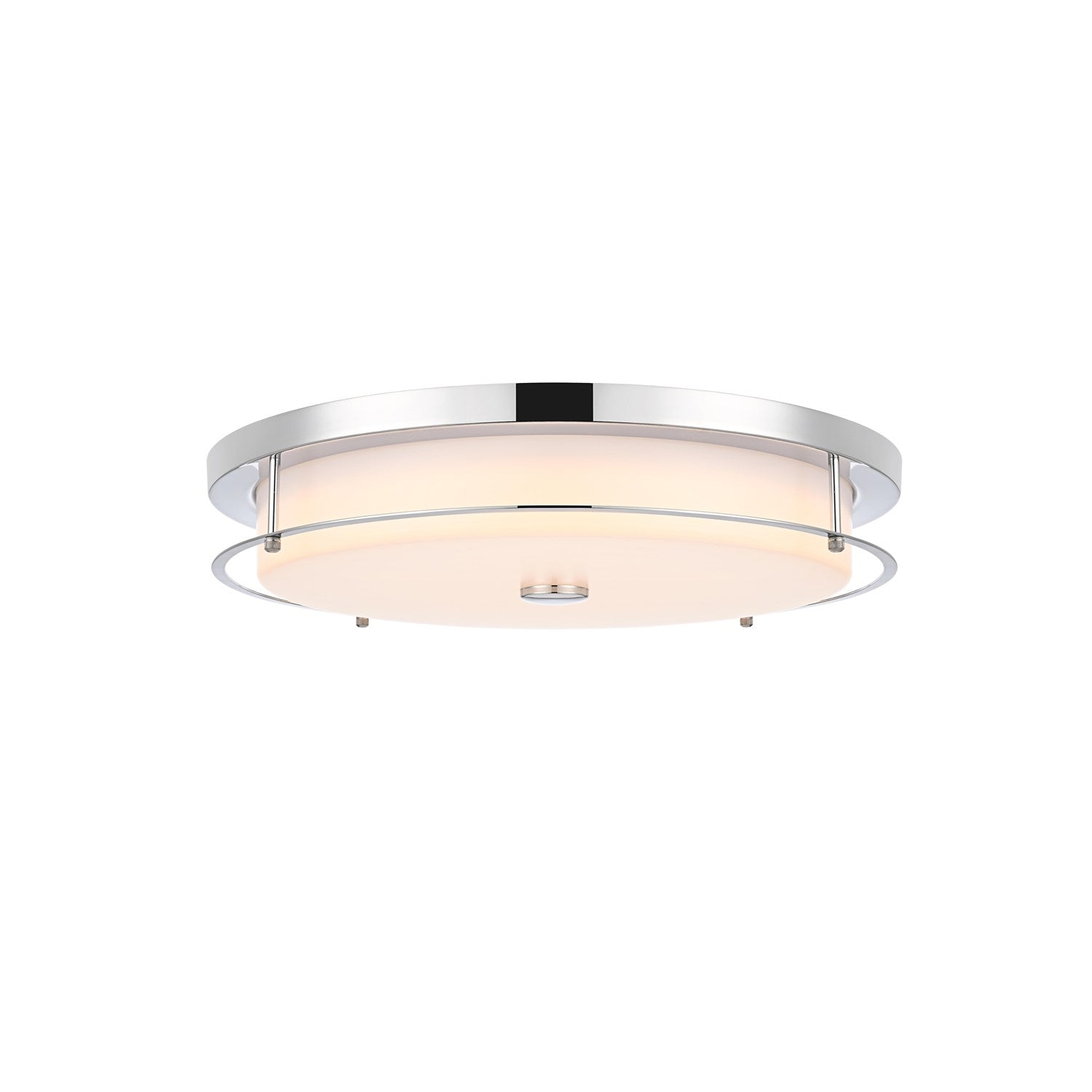 20 Inch Led Flush Mount In Chrome by Living District