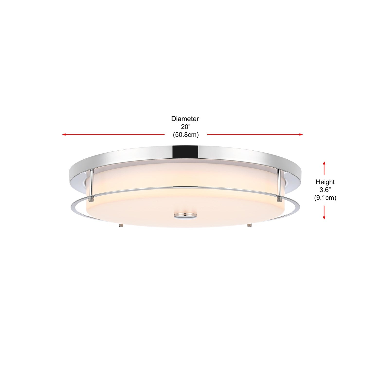 20 Inch Led Flush Mount In Chrome