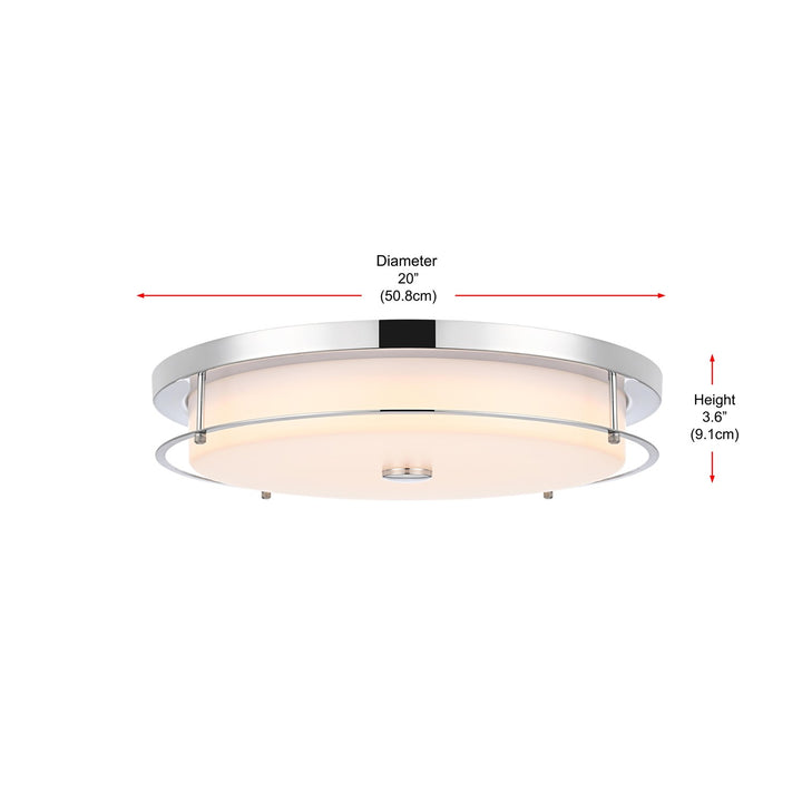 20 Inch Led Flush Mount In Chrome