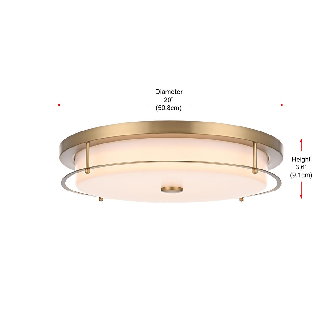 20 Inch Led Flush Mount In Satin Gold