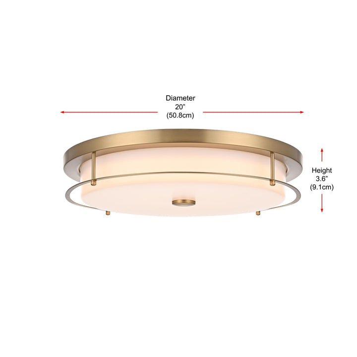 20 Inch Led Flush Mount In Satin Gold