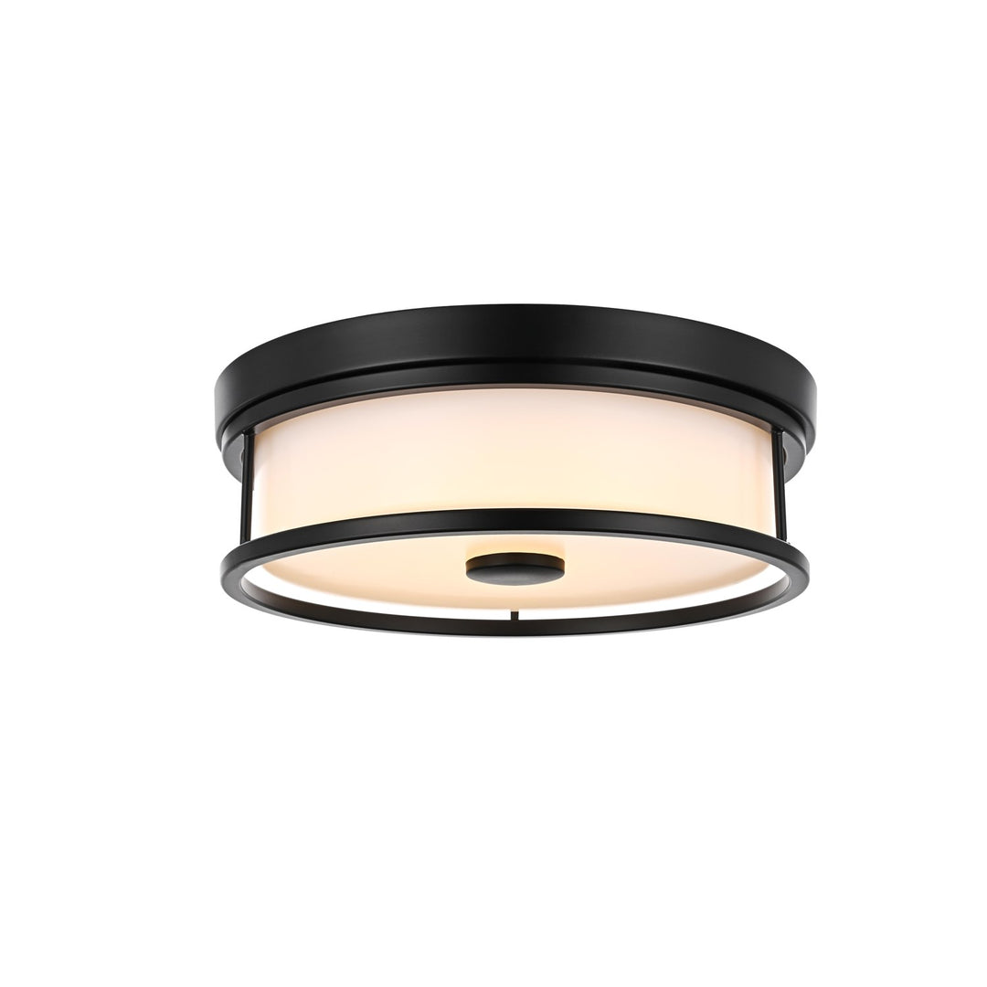 12 Inch Led Flush Mount In Black by Living District