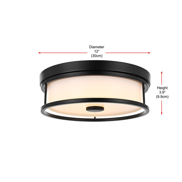 12 Inch Led Flush Mount In Black