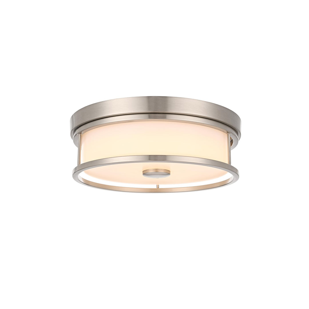 12 Inch Led Flush Mount In Polished Nickel by Living District