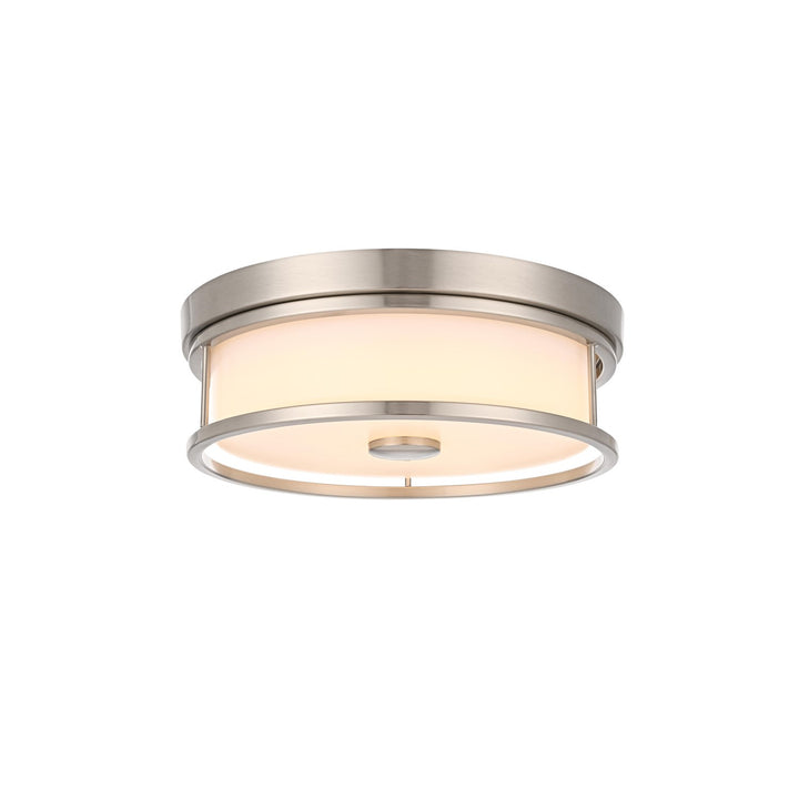 12 Inch Led Flush Mount In Polished Nickel by Living District