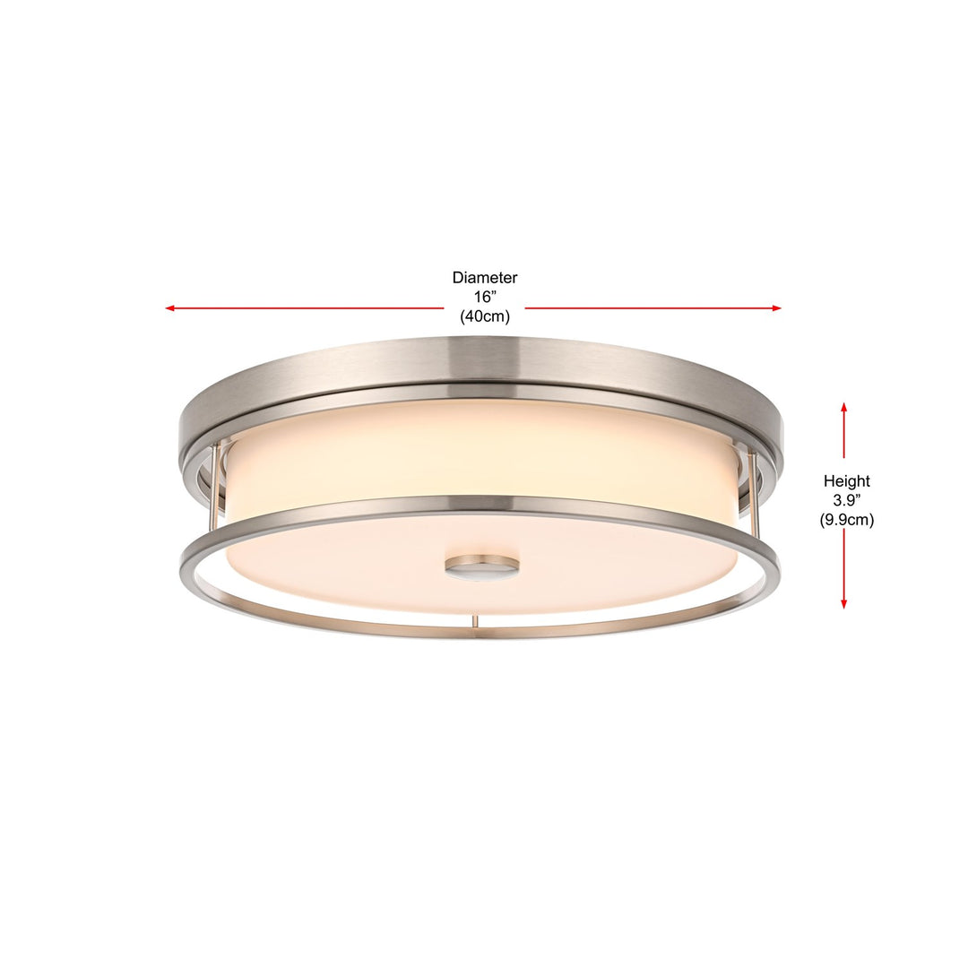 16 Inch Led Flush Mount In Polished Nickel