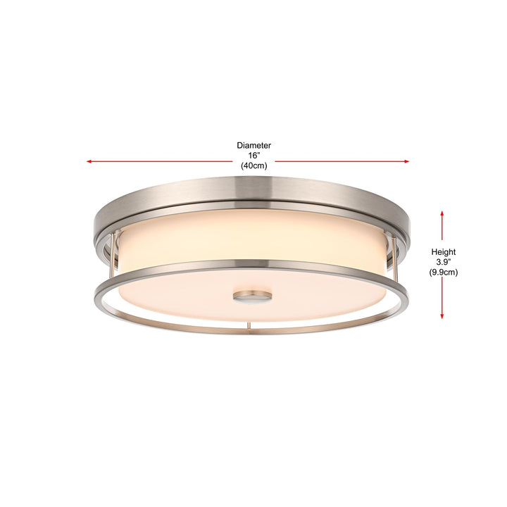 16 Inch Led Flush Mount In Polished Nickel