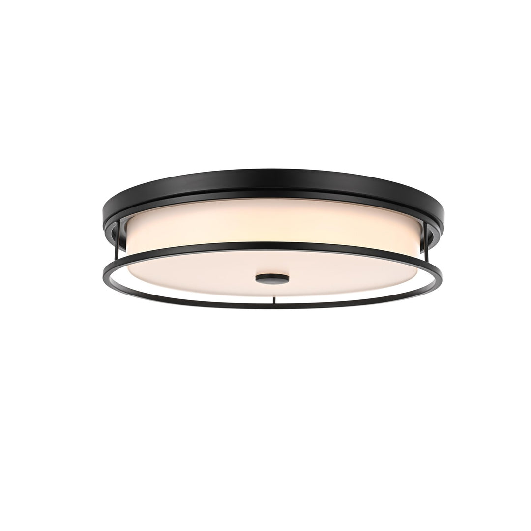 20 Inch Led Flush Mount In Black by Living District