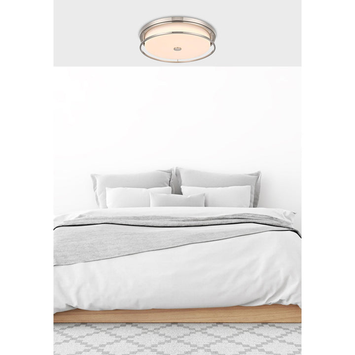 20 Inch Led Flush Mount In Polished Nickel