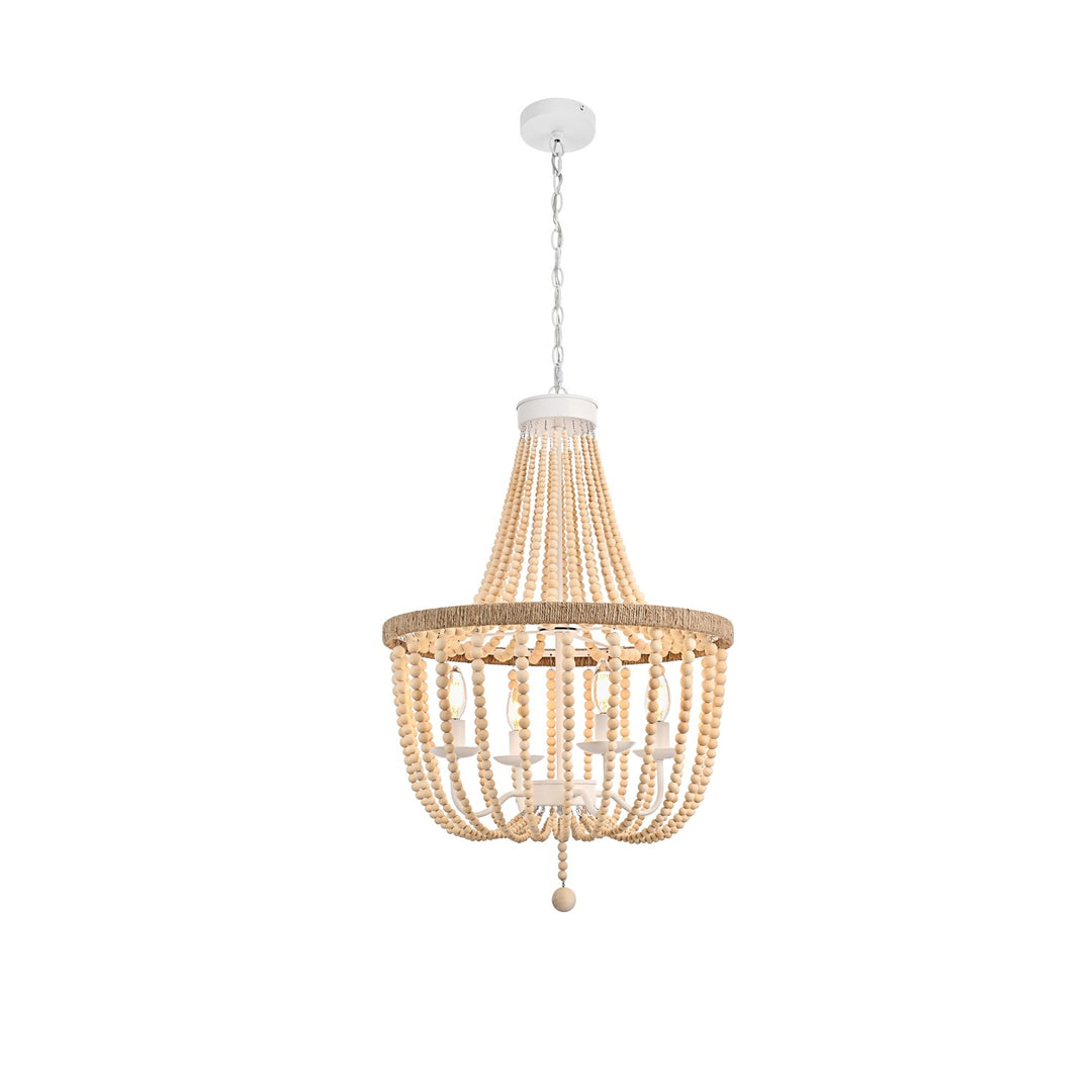 20 Inch Beaded Pendant In Beige by Living District