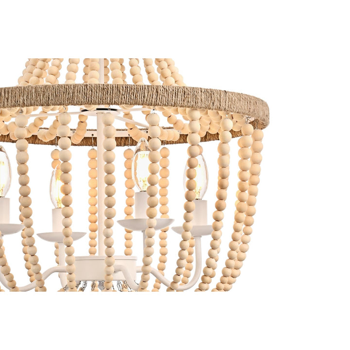 20 Inch Beaded Pendant In Beige