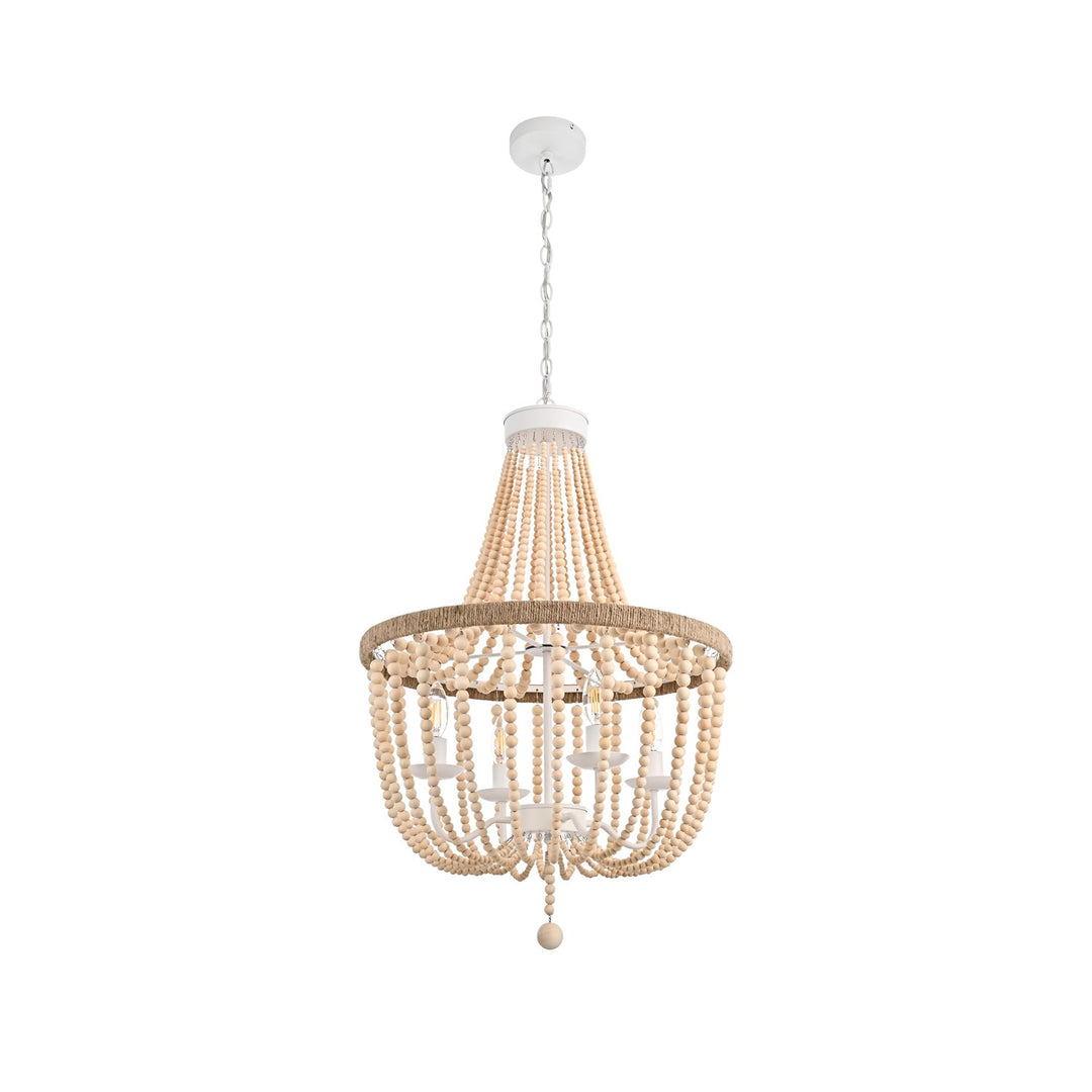 20 Inch Beaded Pendant In Beige