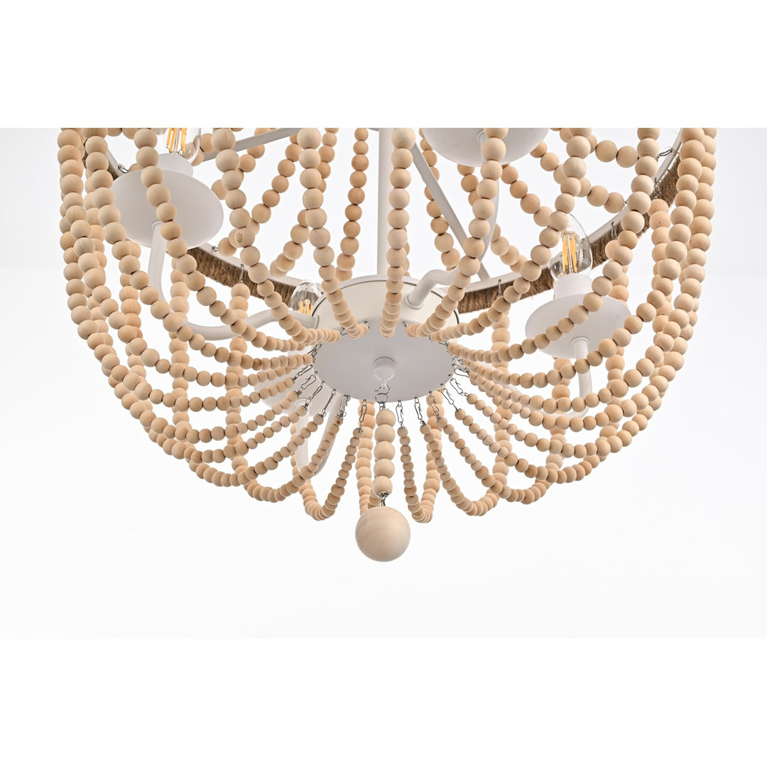 20 Inch Beaded Pendant In Beige