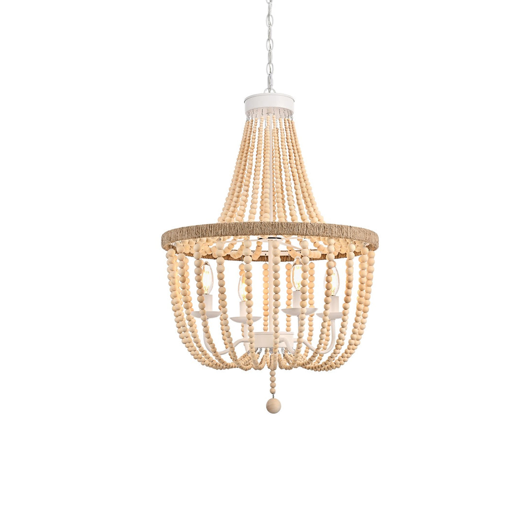20 Inch Beaded Pendant In Beige