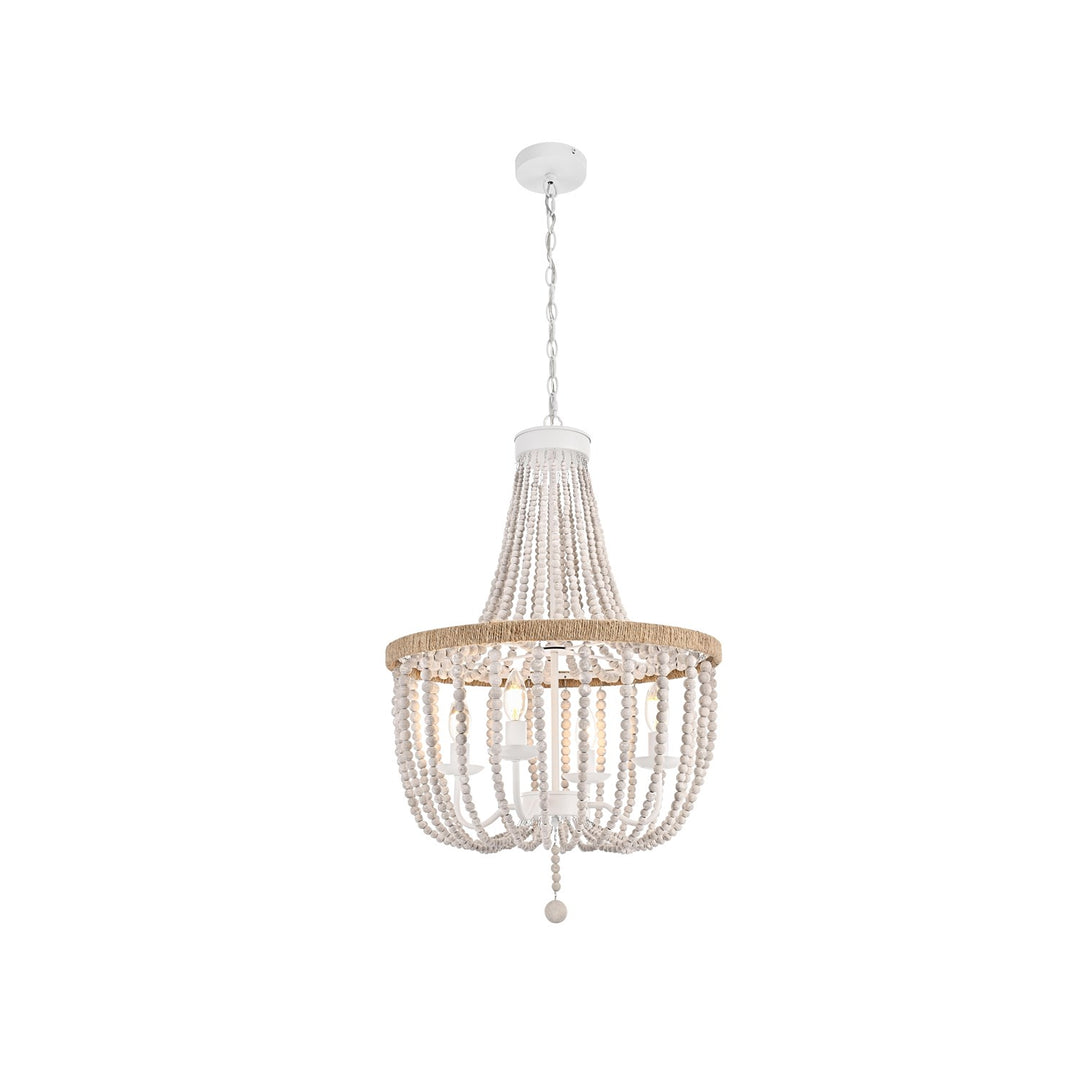 20 Inch Beaded Pendant In Antique White by Living District