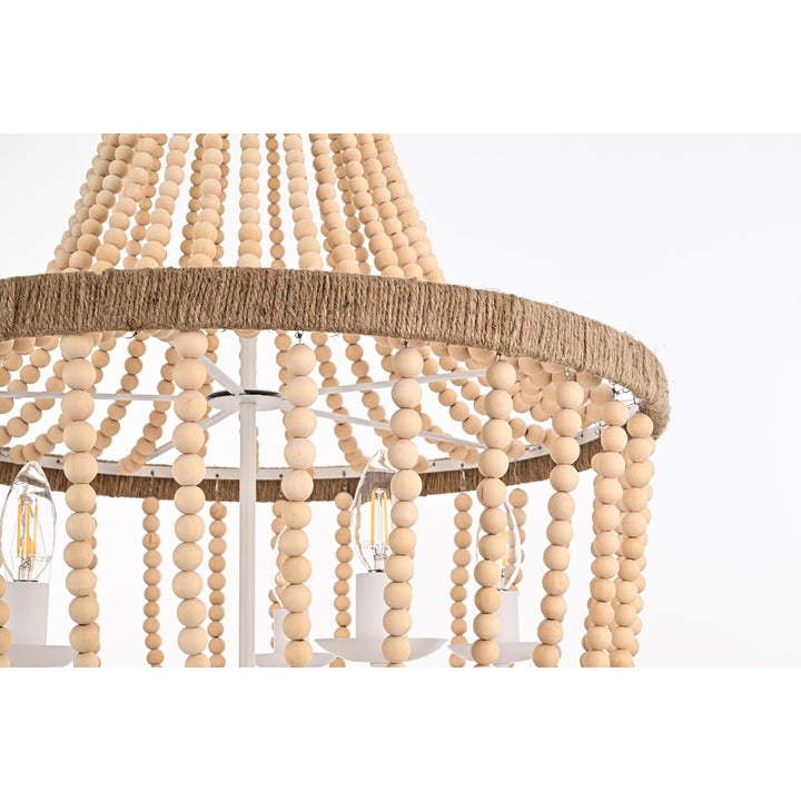 24 Inch Beaded Pendant In Beige