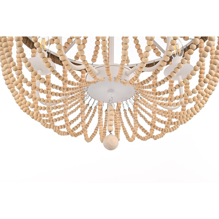24 Inch Beaded Pendant In Beige