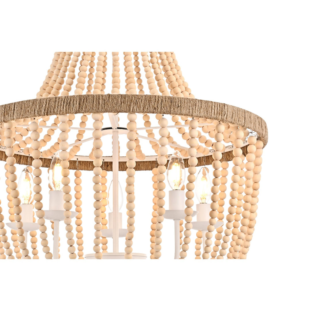 24 Inch Beaded Pendant In Beige