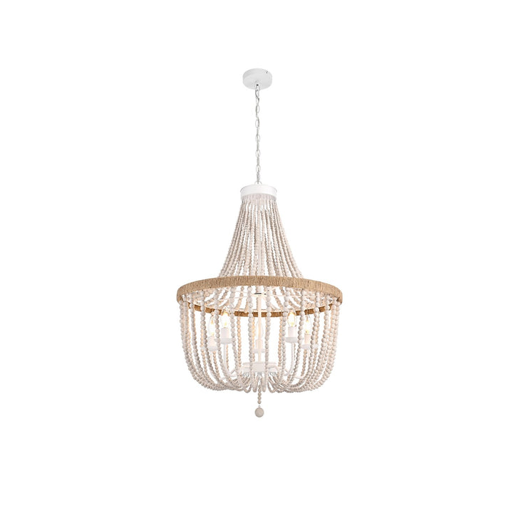 24 Inch Beaded Pendant In Antique White by Living District