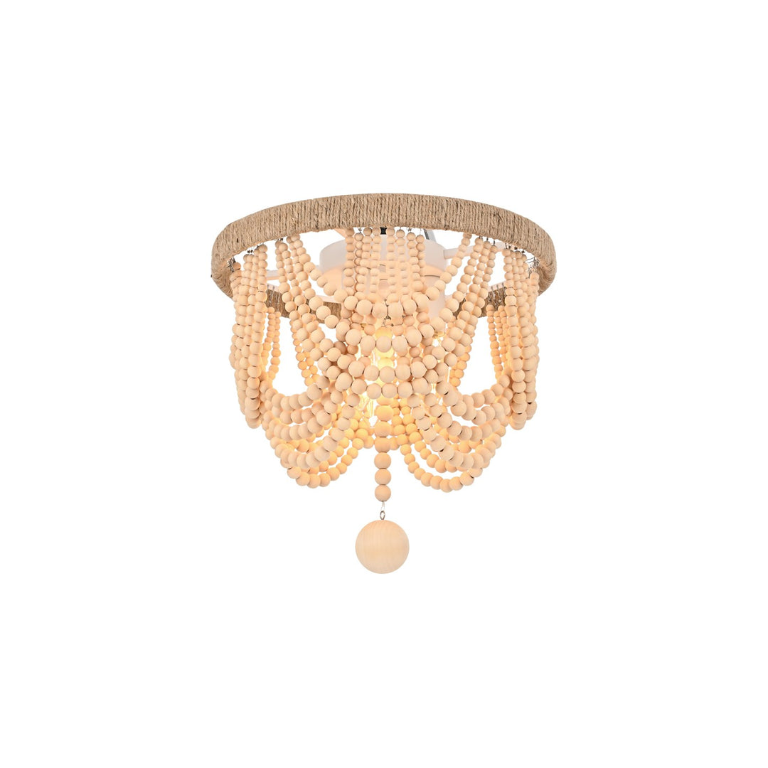 12 Inch Beaded Flush Mount In Beige by Living District