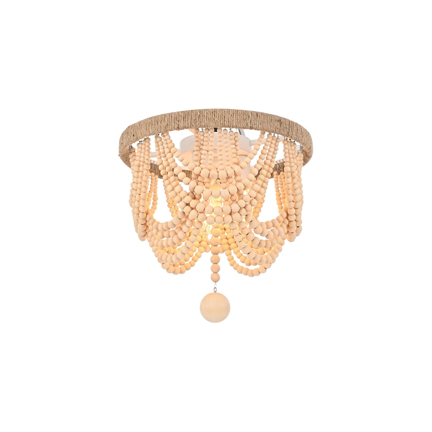 12 Inch Beaded Flush Mount In Beige by Living District