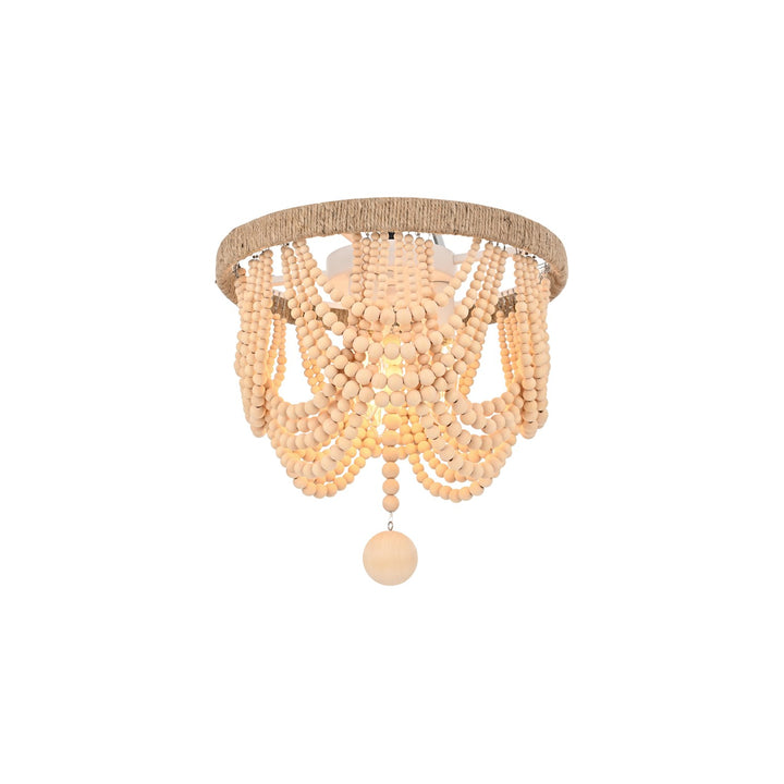 12 Inch Beaded Flush Mount In Beige by Living District