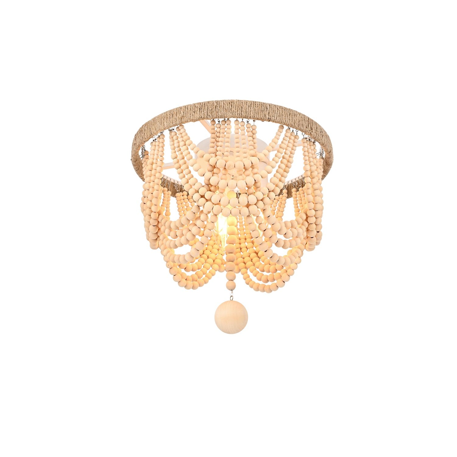 12 Inch Beaded Flush Mount In Beige
