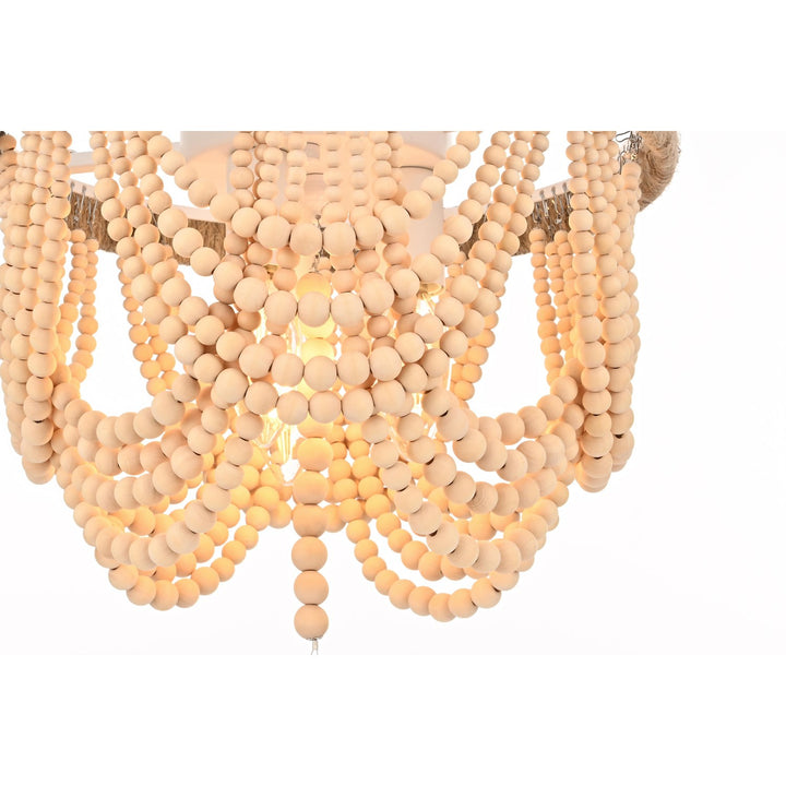 12 Inch Beaded Flush Mount In Beige