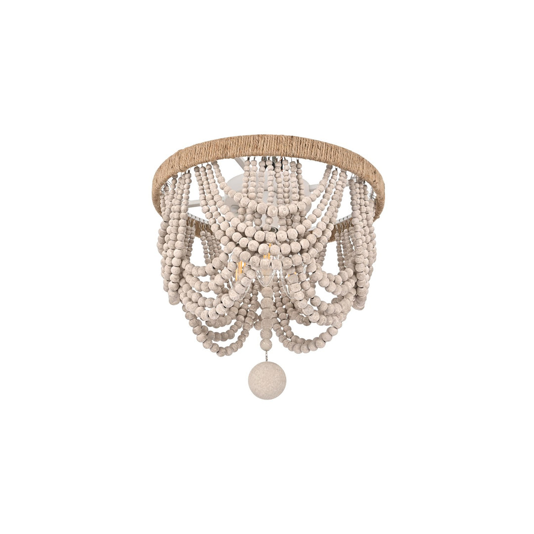 12 Inch Beaded Flush Mount In Antique White