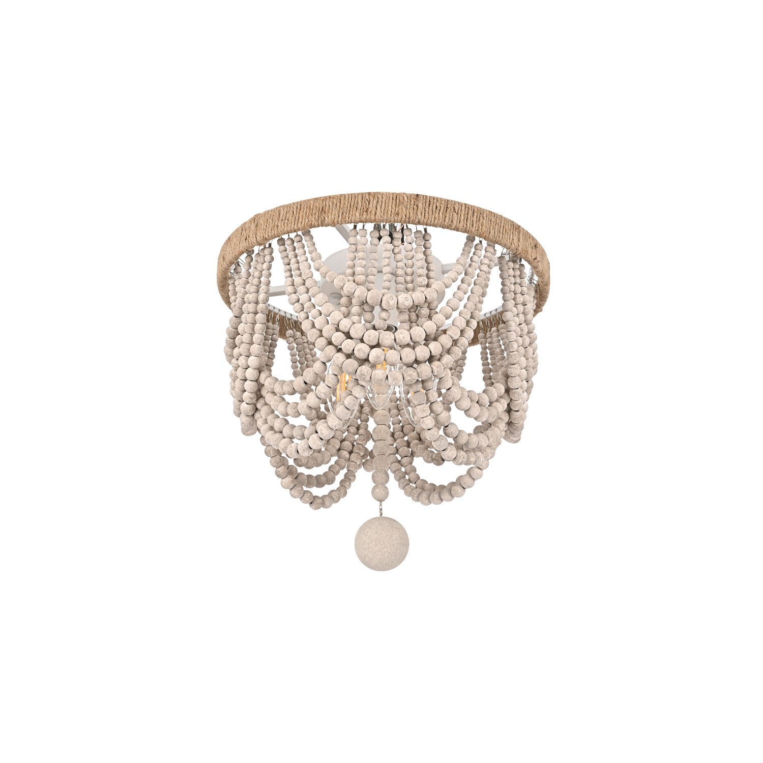 12 Inch Beaded Flush Mount In Antique White