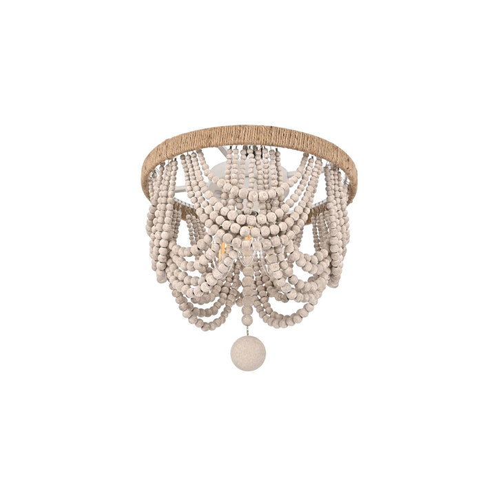 12 Inch Beaded Flush Mount In Antique White