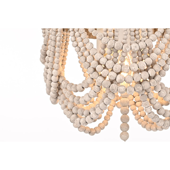 12 Inch Beaded Flush Mount In Antique White