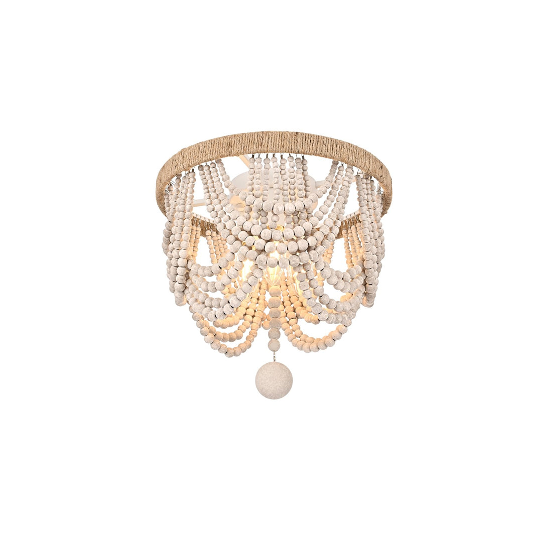 12 Inch Beaded Flush Mount In Antique White