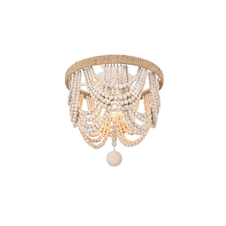 12 Inch Beaded Flush Mount In Antique White