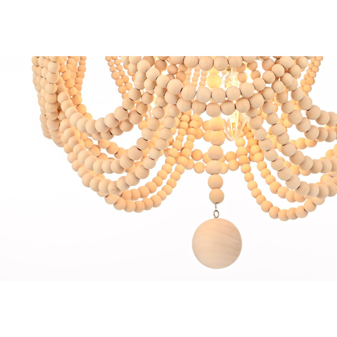 16 Inch Beaded Flush Mount In Beige