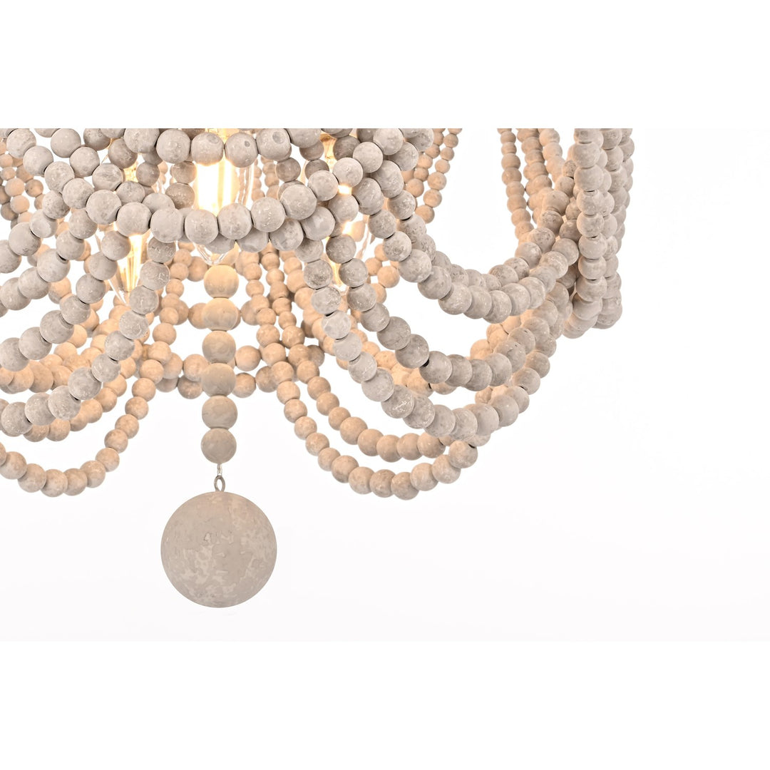 16 Inch Beaded Flush Mount In Antique White