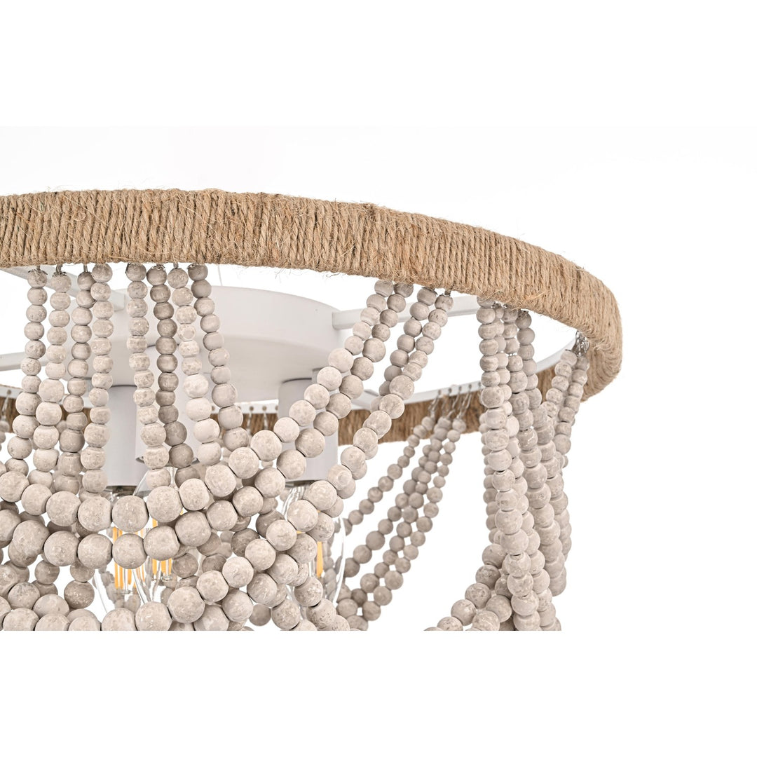 16 Inch Beaded Flush Mount In Antique White