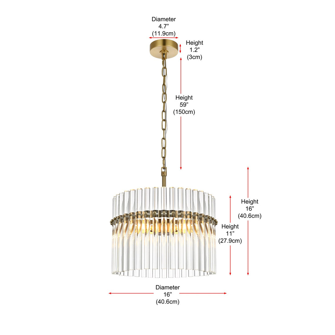 16 Inch Chandelier In Satin Gold
