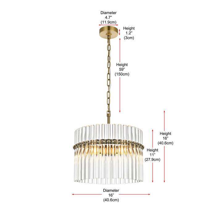 16 Inch Chandelier In Satin Gold
