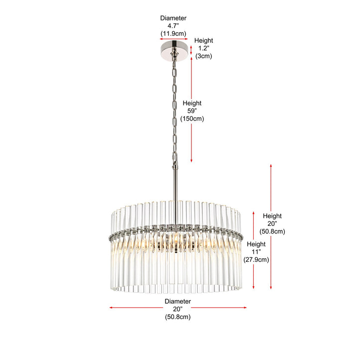20 Inch Chandelier In Polished Nickel