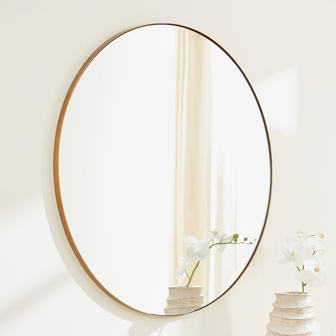 36" Round Mirror - Gold