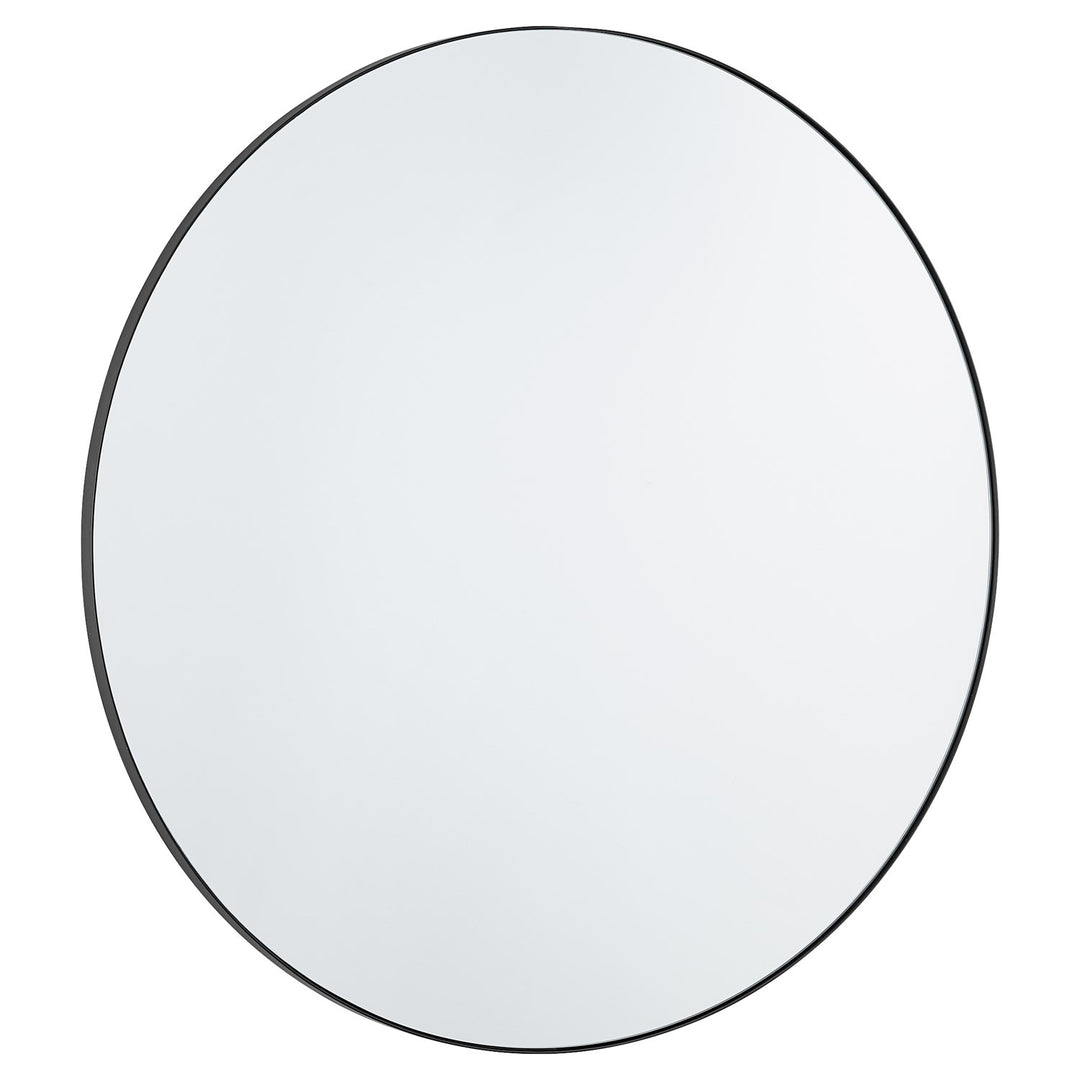 36" Round Mirror - Matte Black by Quorum